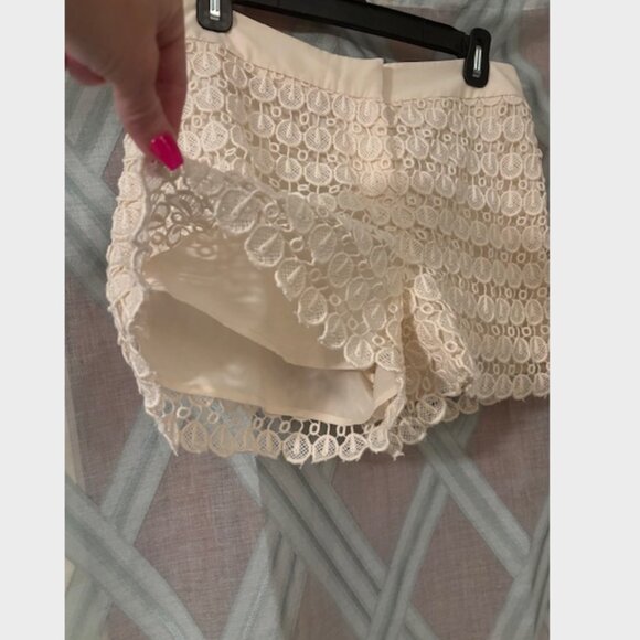 White Silk Embroidered Club Dress Shorts - Picture 3 of 6
